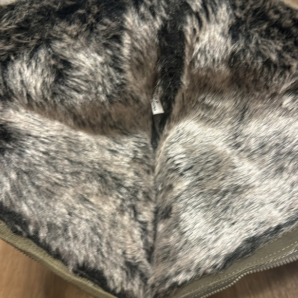 JUICY COUTURE Faux Fur Lined Knee High Platform Wedge boots Full Zip Green SZ 8 - Picture 12 of 13